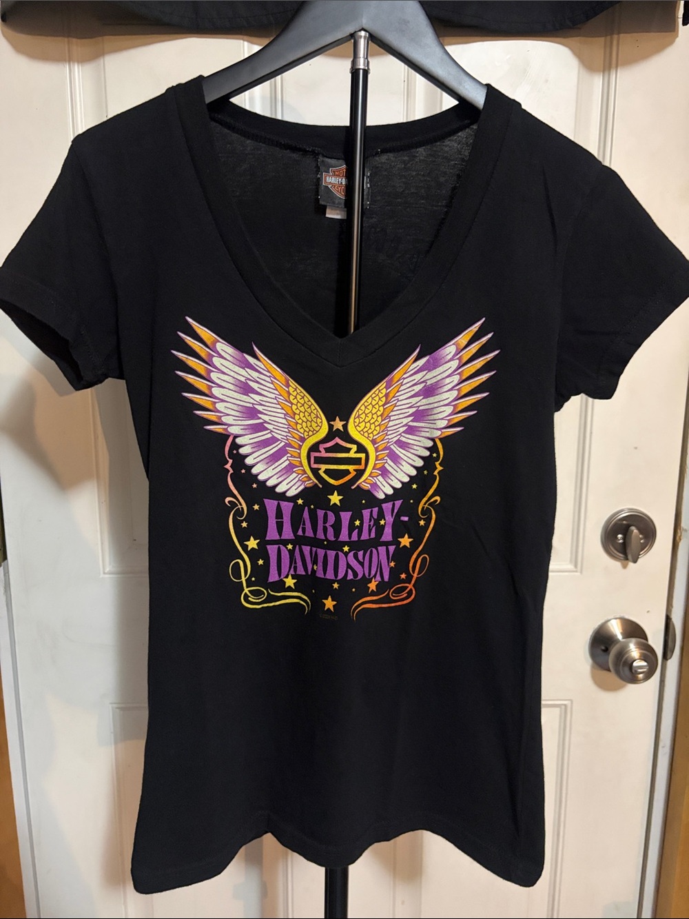 Harley Davidson Black Glossy Short Sleeve Double Graphic Florida Alligator